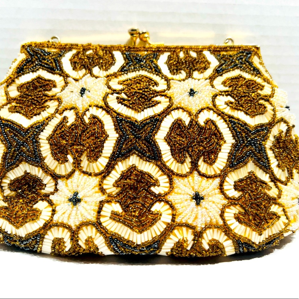 Vintage Unique Frame Bag Antique 30s 40s 50s inspired - Picture 5 of 15